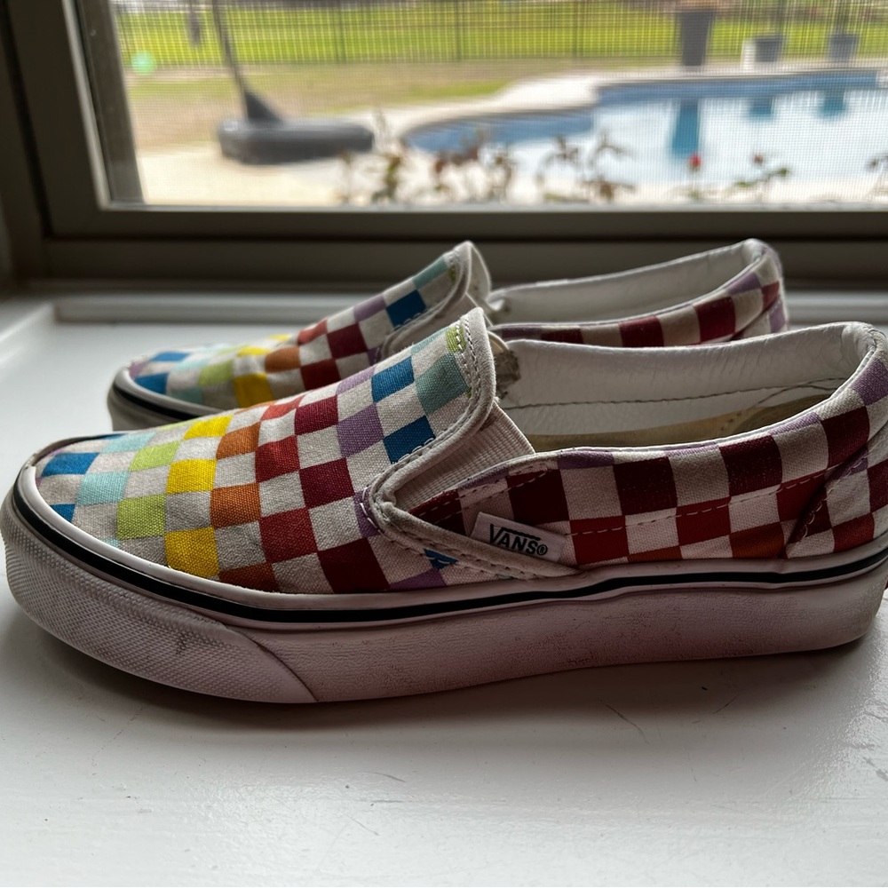 Vans Rainbow Checkered Skate Slip-On Sneakers